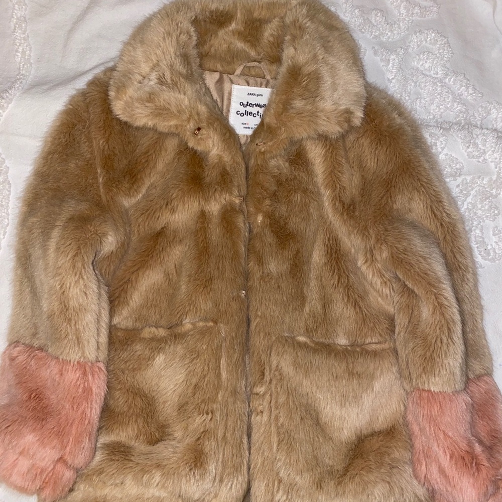 Zara Girls Faux Fur Jacket